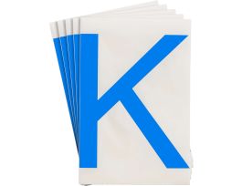 ToughStripe® Floor Marking Polyester 8 in Label Letter K Blue 20/PK