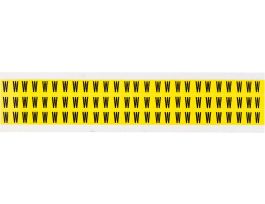 Repositionable Vinyl 0.375 in Black on Yellow, Letters W Card of 78 Labels