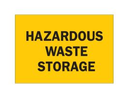 Hazardous Waste Storage Sign, 10" H x 14" W x 0.035" D, Aluminum