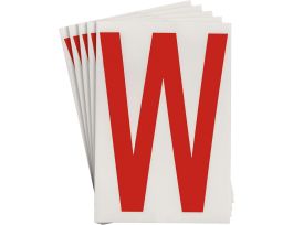 ToughStripe® Floor Marking Polyester 8 in Label Letter W Red 20/PK