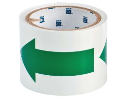 BradyGlo™ Egress Marking Tape Roll - Photoluminescent Polyester, Arrows, Luminous on Green, 3" x 5 Yds