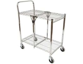 Collapsible Wire Utility Cart, Two Shelves