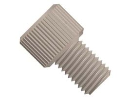 Flangeless Male Nut, Short Head, Yellow ETFE, 1/8" OD Tubing, 1/4-28 Flat-Bottom; 10/PK