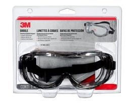 3M™ Professional Goggle, Chemical Splash, 91264H1-DC, Black Strap, Gray Lens, 4/case