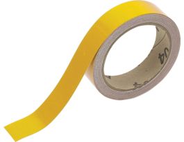 Reflective Banding Tape for Pipe Marking - Roll Form, Reflective Vinyl, Yellow, 1" x 30'