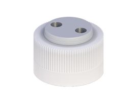 Solvent Delivery Cap with 304 SS Port Thread Inserts, two 1/4"-28, 38-430; 1/ea