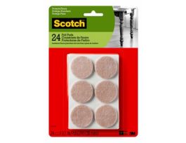 Scotch™ Round Felt Pads SP804-NA, Beige, 1.5 in, 24/pk