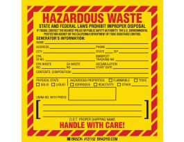CALIFORNIA HAZARDOUS WASTE Labels