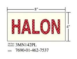 3M™ Photoluminescent Film 6900, Shipboard Sign 3MN142PL, 8 in x 4 in, HALON, 10/Package
