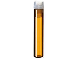 Shell Vial, 8 mm, Amber Glass, Flat Bottom, 1 mL, without Insertion Barrier; 1000/pk