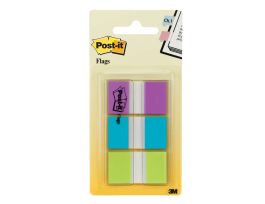Post-it® Flags 680-PBG, .94 in. x 1.7 in. (23.8 mm x 43.2 mm) Purple, Blue, Green, 24 pk/cs