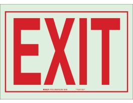 BradyGlo™ Exit & Entrance Sign - Glow-In-The-Dark Plastic