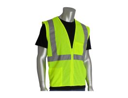 Class 2 Mesh Vest, 2 Pockets, Zipper Closure, 2in. Tape