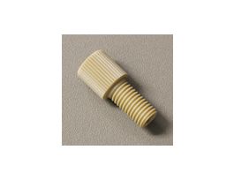 Flangeless Male Nut, Standard Knurl, Natural PEEK, 1/8" OD Tubing, 1/4-28 Flat-Bottom; 10/PK