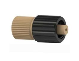 Threaded Luer Adapter, Natural/Black PEEK, 0.050" Bore, Male Luer Lock x Female 10-32 Coned; 1/EA