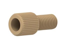 VacuTight Fitting, Natural PEEK, 1/8" OD Tubing, 1/4-28 Flat Bottom; 10/PK