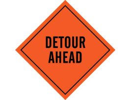 Detour Ahead Sign, 48" H x 48" W, Mesh