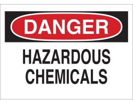 DANGER Hazardous Chemicals Sign, 7" H x 10" W x 0.06" D, Polystyrene