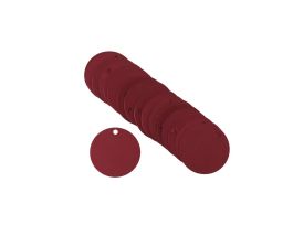 Blank Valve Tags, 1-1/2" Dia, Aluminum, Red