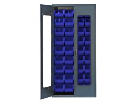 CABINET CLEARVIEW W/36 BL BINS STL 36IN