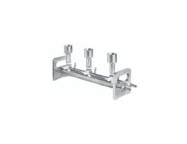 Vacuum Filtration Manifold, Sterility Test; SS, 3-Branch with 3-Way Valves