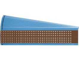 Consecutive Numbers  Wire Markers Vinyl Cloth, 1 to 33 White on Brown 825 Total