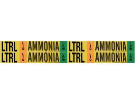 LTRL LIQ AMMONIA LOW Pipe Marker, 1.125" H x 7" W, Card of 4 Each, Fits Pipes .75" Dia. Thru 2.375" Dia.