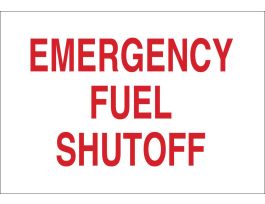 Emergency Fuel Shutoff Sign, 7" H x 10" W x 0.06" D, Polystyrene