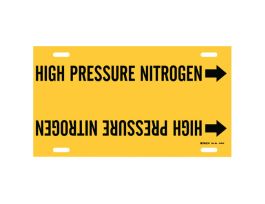HIGH PRESSURE NITROGEN Pipe Marker, 10" H x 32" W, Fits Pipes 10" Dia. Thru 15" Dia.
