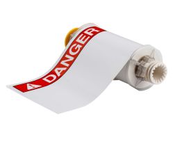All Weather Permanent Adhesive Vinyl Labels for BBP85 Printer - 7" x 10" ANSI DANGER Header