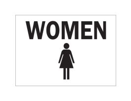 Women Sign, 10" H x 14" W x 0.035" D, Aluminum