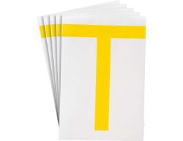 ToughStripe® Floor Marking Polyester 8 in Label Letter T Yellow 20/PK