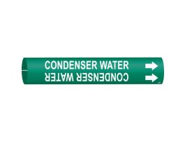 Condenser Water Pipe Marker, 0.875" H x 0.875" W, Fits Pipes 1.5" Dia. Thru 2.375" Dia.