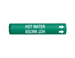 Hot Water Pipe Marker, Fits Pipes 2.5" Dia. Thru 3.875" Dia.