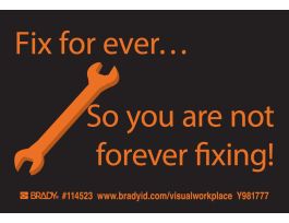 Funny Sign, 3.5" H x 5" Wx 0.006" D, Orange on Black