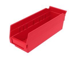 BIN SHELF BIN 11-5/8 X 4-1/8 X 4 RED