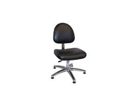 Cleanroom Chair, Deluxe Vinyl, 20" to 27.5" height, ISO Class 7, aluminum base