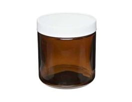 Straight-Sided Jar, Amber Glass, 500mL (17 oz); 12/CS