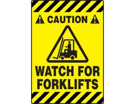 Slip-Gard Mat-Style Floor Sign, Caution Watch For Forklifts, 20" x 14", EA