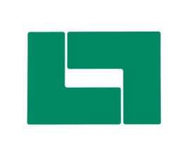 ToughStripe® Floor Marking Tape L-Shaped Corner Marks -  Polyester, Solid Color, Green, 4" x 10"