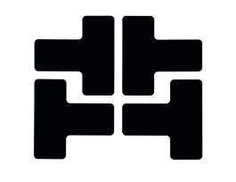 ToughStripe® Floor Marking Tape T-Shaped  Marks -  Polyester, Solid Color, Black, 2" x 5"