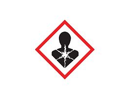 GHS Label, Health Hazard Pictogram, 1" x 1", adhesive paper, 500/roll