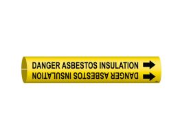 DANGER ASBESTOS INSULATION Pipe Marker, Fits Pipes 2.5" Dia. Thru 3.875" Dia.