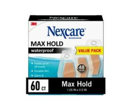 Nexcare™ Max Hold Waterproof Bandages MHW-60-NI, One Size, 60ct, 1.25 in x 2.5 in (31 mm x 63 mm)