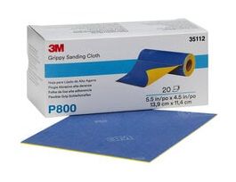 3M™ Grippy Sanding Cloth 35112, P800 Grade, 5.5 in x 4.5 in, 20 Sheets/Roll, 4 Rolls/Case