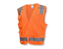 SURV TPR/CL2 SOL/MESH SAFETY VEST-ORG-2X