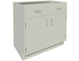 Standing Height Base Cabinet, 2 Door 2 Drawer, 36" Wide