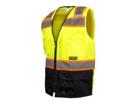 2TONE COLOR-BLOCKED VEST- HV GRN - 2X