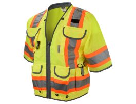 CL3 HVY WVN 2TONE MESH ENGR VEST-GRN-4X