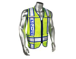 POLICE VEST-POL-BLUE TRIM-GRN-2X-4X